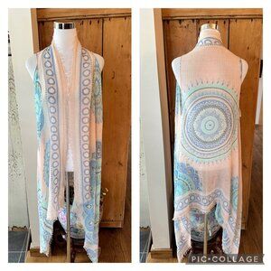 Chic Blue and Cream Women's Tunic